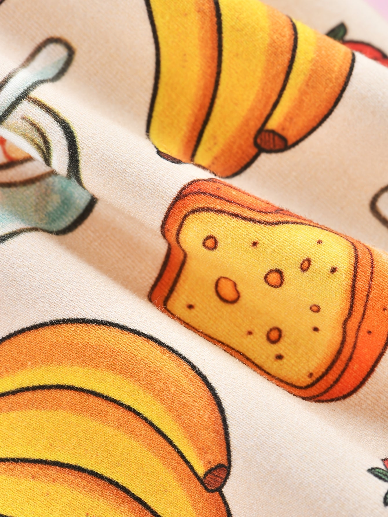 MossRiver Newborn girls' zipper onesie, bamboo fiber tight fit, food series banana bread cartoon print romper, baby short-sleeve romper for girls, summer thin style.
