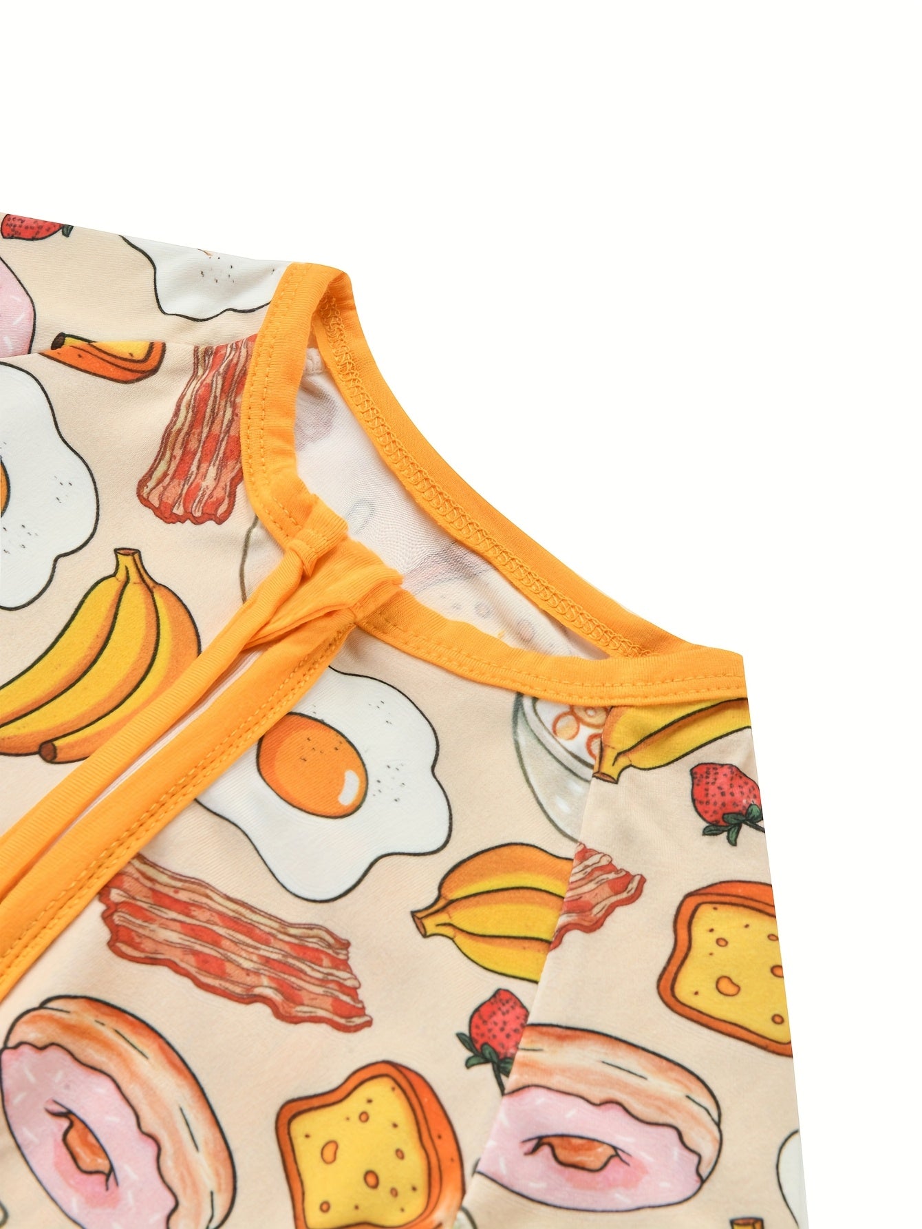 MossRiver Newborn girls' zipper onesie, bamboo fiber tight fit, food series banana bread cartoon print romper, baby short-sleeve romper for girls, summer thin style.
