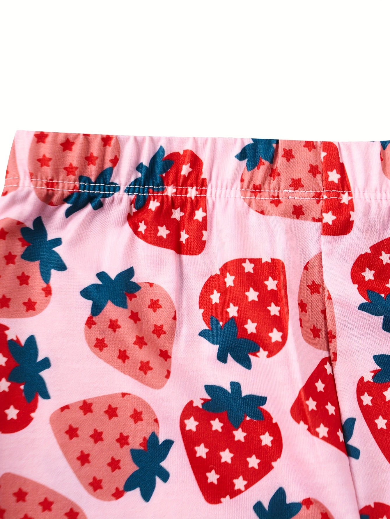 Girls' Strawberry Print Long Sleeve Pajama Set